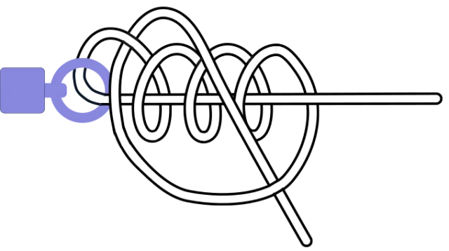 クリンチノットの結び方。巻き数と強度は比例します。