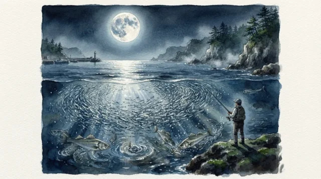 月齢と生物の神秘：大潮の夜にベイトフィッシュ（魚の餌）が一斉に動く理由